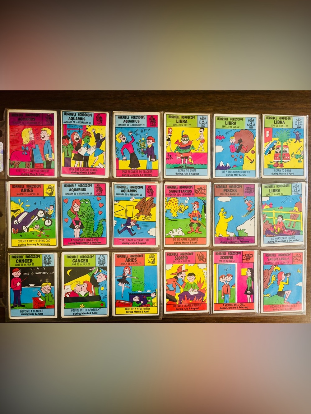 1972 Horrible Horoscopes Trading Cards Set